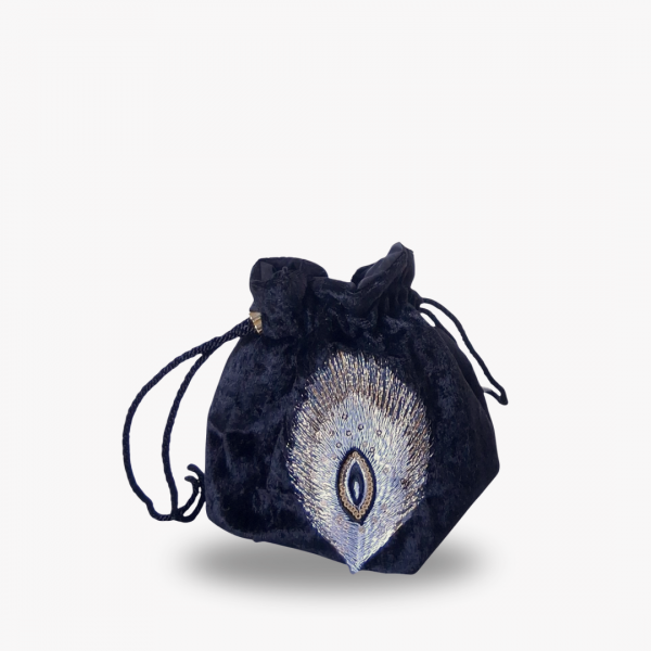 Blythe Velvet 1920s Drawstring Evening Bag - Image 6