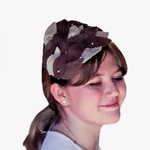 Leaf Shape Vintage Inspired Half Hat Headband - Image 4