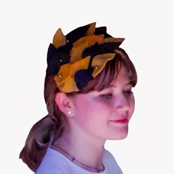 Leaf Shape Vintage Inspired Half Hat Headband - Image 2