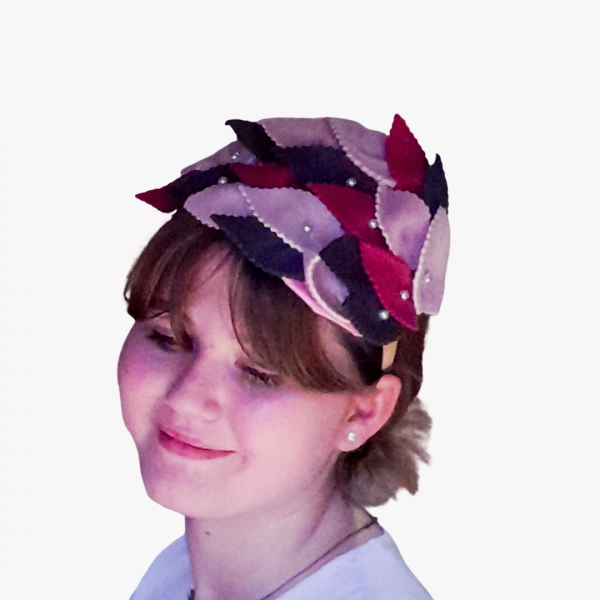 Leaf Shape Vintage Inspired Half Hat Headband - Image 3