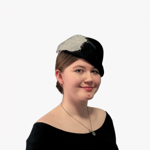 Gloria 1940s Tilt Hat with Pheasant Feather Detail