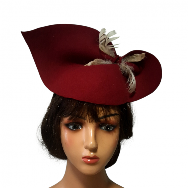 1940s Wool Felt Half Tilt Hat – Forward Perch Style
